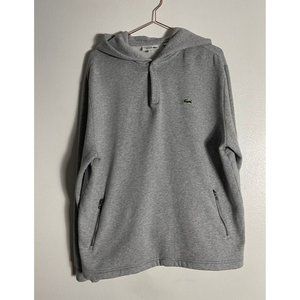 Lacoste Sport Mens Pullover Long Sleeve Hoodie Sweater Jacket Gray XL